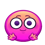🤗 Emoticon, Emoji, süß, fröhlich, Hände, rosa, orange telegram sticker