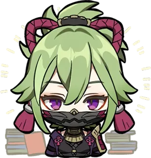😏 Kuki Shinobu Genshin Impact อนิเมะ, เก็นชิน อิมแพ็ค, คุกิ ชิโนบุ, วิดีโอเกม, สติกเกอร์ telegram sticker