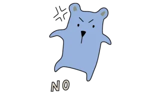 🐻 NO oso, enojado, no, dibujos animados, animal whatsapp sticker