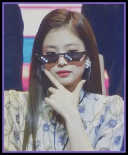🍒 Jennie kpop, jennie, sunglasses, pixelated, girl, person telegram sticker