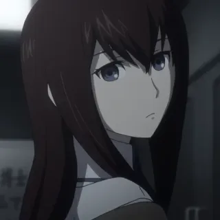 ⏱ Kurisu Makise Steins;Gate Anime, Ficção científica, Garota, Sério, Cabelo ruivo whatsapp sticker