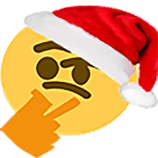 🤔 emoji, thinking, santa hat, christmas, festive telegram sticker