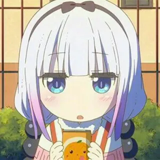 🥛 Kanna Kamui Miss Kobayashi's Dragon Maid anime, kanna, dragon maid, kanna kamui, cute, kawaii whatsapp sticker