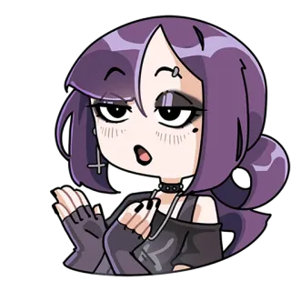 👏 Anime, Manga, Emo, Gothic, Kartun, Stiker, Gadis telegram sticker