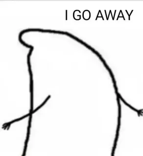 🚶 I GO AWAY boneco palito, humor, simples, minimalista whatsapp sticker