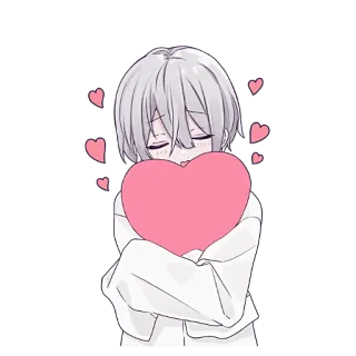 🥰 Anime, Coração, Amor, Kawaii, Fofo, Afeição whatsapp sticker