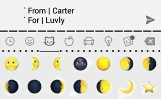 🌓 From | Carter
For | Luvly พระจันทร์, อิโมจิ, ดาว telegram sticker