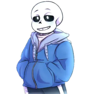 😄 Sans Undertale skeleton, video game, character, blue hoodie, undertale telegram sticker