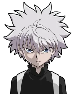🤨 Killua Zoldyck Hunter x Hunter killua, zoldyck, anime, manga, hunter x hunter, white hair, blue eyes telegram sticker
