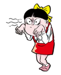😬 cartoon, girl, angry, creepy, funny telegram sticker