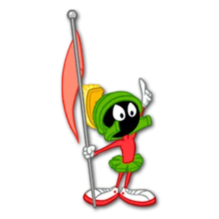 🎏 Marvin the Martian cartoon, Marvin the Martian, Looney Tunes, flag telegram sticker