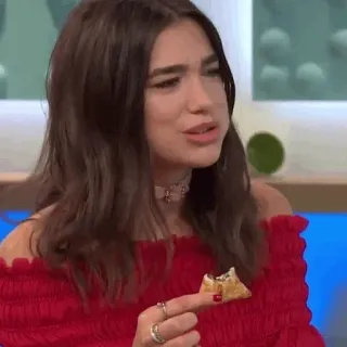 🥐 Dua Lipa дуа липа, еда, знаменитость, певица, поп-звезда telegram sticker