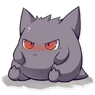 😕 Gengar Pokemon โปเกมอน, เกงการ์, อนิเมะ, น่ารัก, การ์ตูน telegram sticker