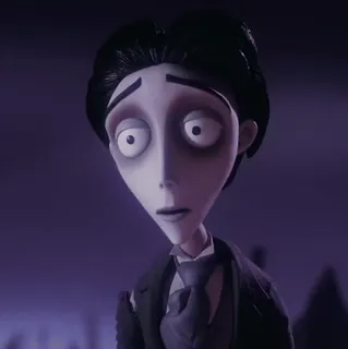 ♣ Victor Van Dort Corpse Bride ビクター・ヴァン・ドート, コープスブライド, アニメ, ティム・バートン, キャラクター, 映画, ゴシック, 結婚式 whatsapp sticker
