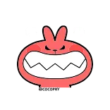 😡 bravo, vermelho, coelho, desenho animado, animal, fofo, adesivo whatsapp sticker