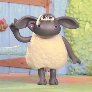 🍄 Shaun the Sheep Schaf, Tier, Cartoon, Figur, Geste telegram sticker