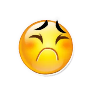 😣 Emoji, Triste, Chateado, Chorando, Rosto amarelo, Decepcionado telegram sticker