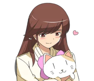🐱 Anime, Fille, Chat, Mignon, Coeur telegram sticker