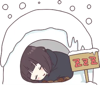 😴 ZZZZ sleeping, winter, zzz, cartoon telegram sticker