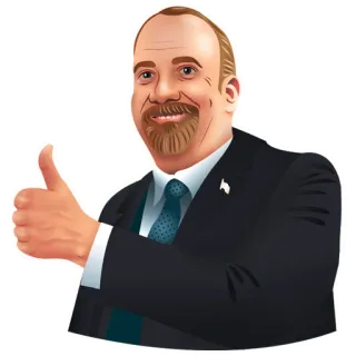 👍 homem, empresário, polegar para cima, positivo, sucesso, acordo, bem feito telegram sticker
