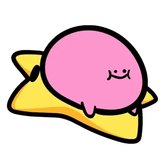 😋 Kirby ピンク, 星, 漫画, かわいい, キャラクター telegram sticker