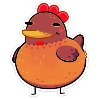 🙂 chicken, bird, animal, cartoon, cute, farm animal telegram sticker