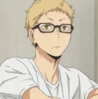 ✨ Kei Tsukishima Haikyuu anime, glasses, tsukishima, haikyuu, kei tsukishima telegram sticker