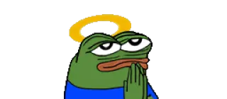 🧎 Pepe the Frog pepe, rana, angelo, aureola, prega, triste telegram sticker