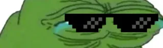 😂 Pepe the Frog Pepe, rana, gafas de sol, meme, deal with it whatsapp sticker