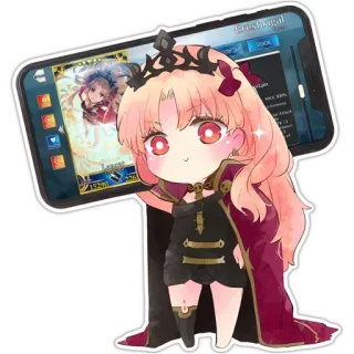 🙂 Ereshkigal Animé, Mignon, Personnage, Jeu, Chibi, Smartphone telegram sticker