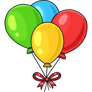 🎈 balões, festa, celebração, decoração, fita, colorido, festivo telegram sticker