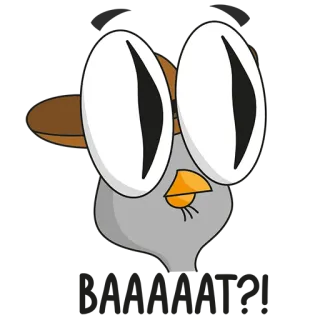 🤔 cartoon, bird, funny, eyes, humor, animal telegram sticker