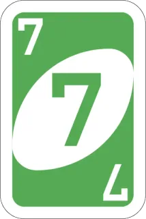 7️⃣ spel, kaart, nummer, zeven, groen, uno telegram sticker