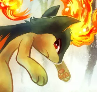 😠 Cyndaquil Pokemon 火球鼠, 宝可梦, 火, 动物, 可爱, 游戏, 任天堂 telegram sticker