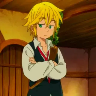 😒 Meliodas Seven Deadly Sins Аниме, Мелиодас, Семь смертных грехов, Блондин, Зеленые глаза, Персонаж telegram sticker