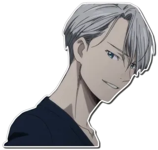 😏 Victor Nikiforov Yuri on Ice Anime, Patinaje artístico, Yuri on Ice, Victor Nikiforov, Pegatina, Dibujo animado, Personaje telegram sticker