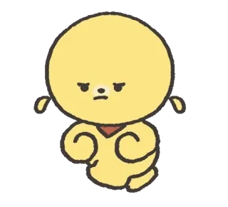 🐶 cartoon, yellow, character, cute, sad whatsapp sticker