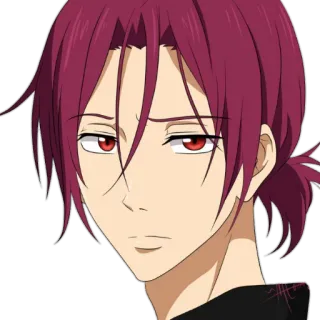 😐 Rin Matsuoka Free! Anime, Personagem, Mangá, Rin Matsuoka, Free! whatsapp sticker