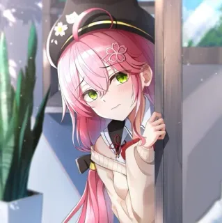 👀 Sakura Miko Hololive anime, ragazza, Sakura Miko, Hololive, Vtuber, capelli rosa, carina telegram sticker