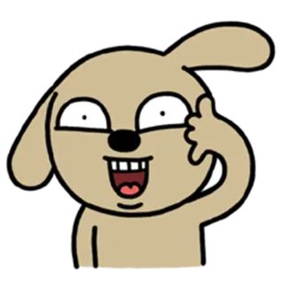 😄 anjing, kartun, senang, senyum, hewan whatsapp sticker