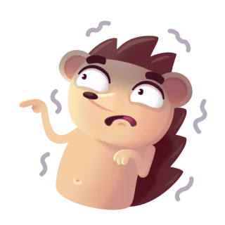 😳 erizo, animal, dibujos animados, lindo, personaje, pegatina telegram sticker