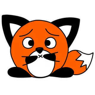 🤐 キツネ, 動物, かわいい, アニメ, 悲しい, カワイイ telegram sticker