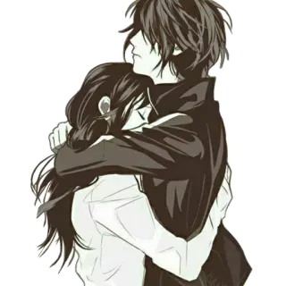 ❤ Anime, Câlin, Couple, Amour, Romance, Dessin animé, Ensemble, Affection telegram sticker