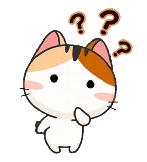 ❓ mèo, câu hỏi, suy nghĩ, dễ thương, nhãn dán, hoạt hình telegram sticker