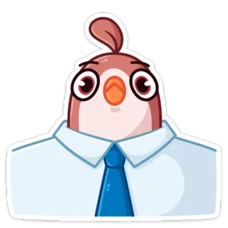 ☺️ burung, binatang, kartun, karakter, kantor, bisnis, dasi telegram sticker