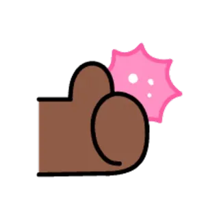 😋 mano, pugno, pugno, cartone animato, grafica telegram sticker
