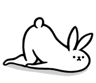 😞 lapin, animal, mignon, dessin animé, lapinou, drôle, allongé whatsapp sticker