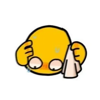 😰 Emoji, Kuning, Berkeringat, Khawatir, Kartun telegram sticker