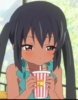 🌟 anime girl, cute, drink, cartoon, character, illustration telegram sticker