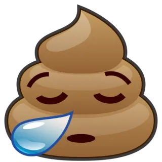 😴 эмодзи, какашка, грустный, слеза, коричневый whatsapp sticker